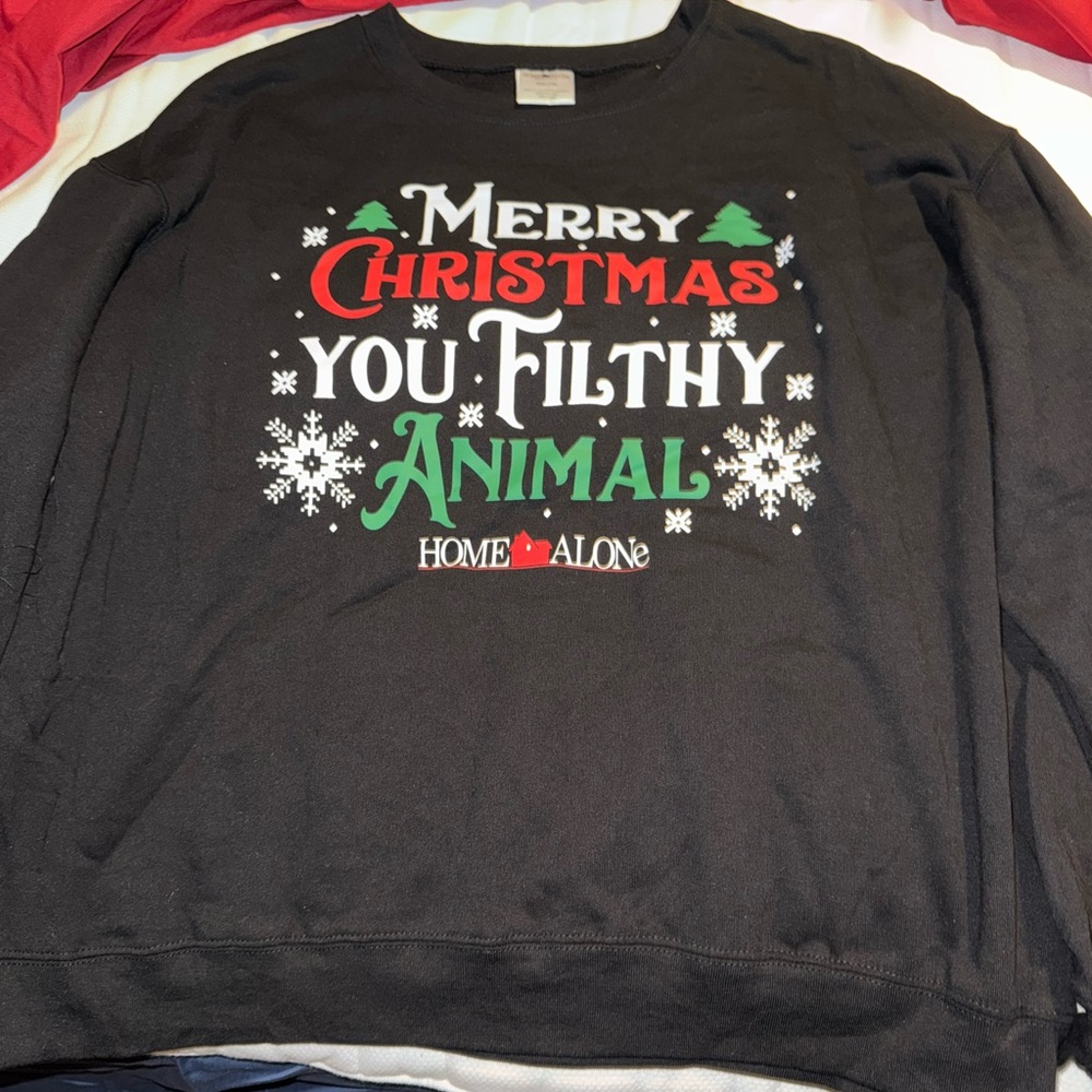 Black Home Alone Christmas Sweatshirt NWOT